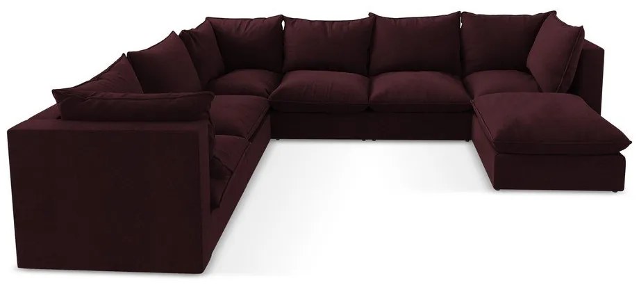 Borvörös sarokkanapé (bal oldali-U alakú) Manao – Makamii