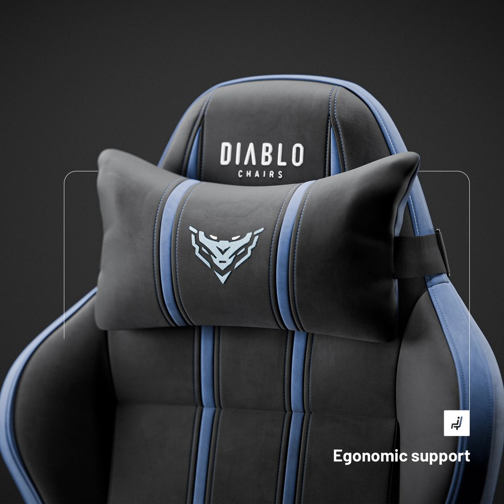 Gamer szék szövet Normal Size, fekete-kék: Diablo X-One 2.0 Night Blue
