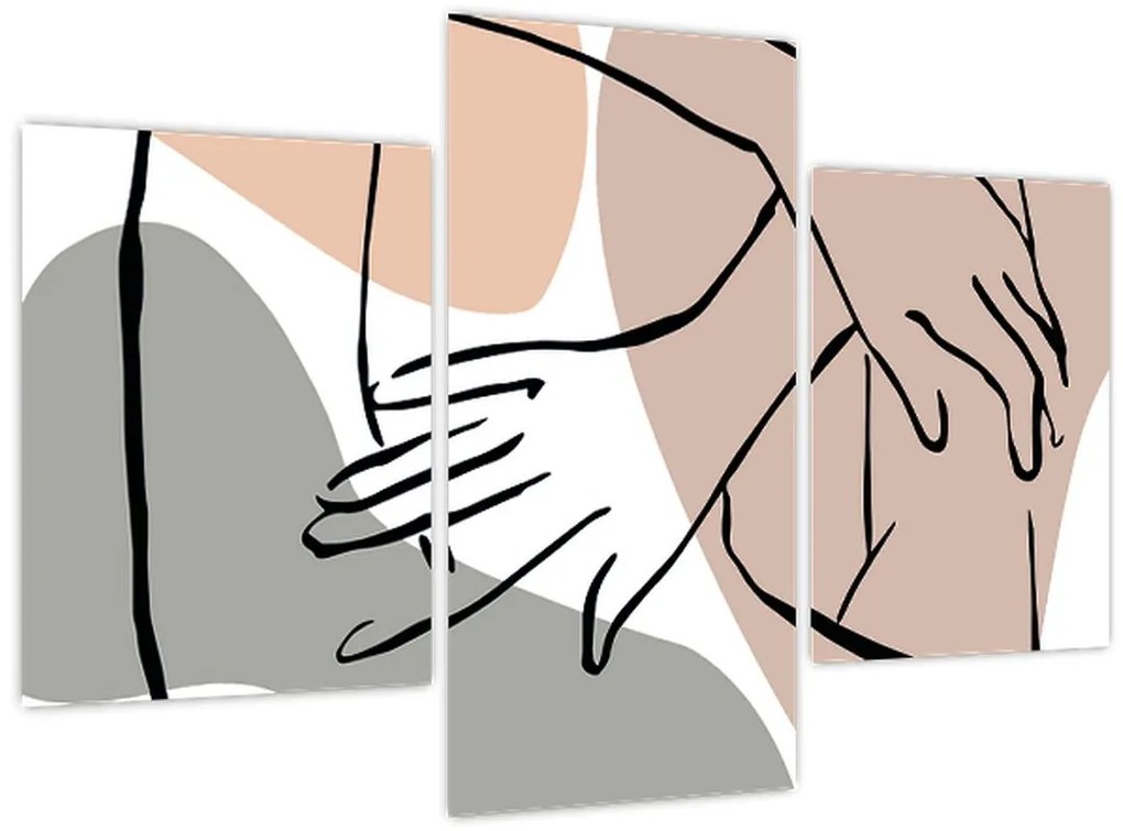 Kép - Női test vonal művészet N⁰2 (90x60 cm)