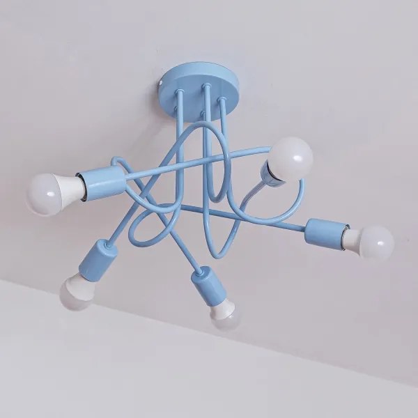 Felületre szerelhető mennyezeti csillár OXFORD 5xE27/15W/230V kék