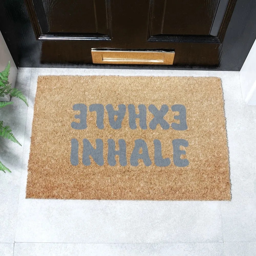 Kókuszrost lábtörlő 60x90 cm Inhale Exhale – Artsy Doormats