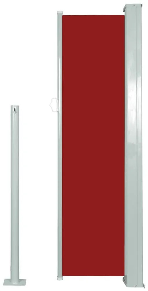 piros behúzható oldalsó napellenző 120 x 300 cm