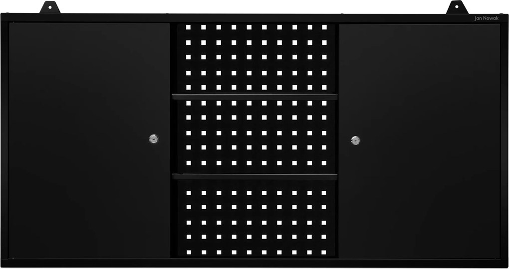 Függesztett műhelyszekrény, fekete, 1200x600x200 mm: BEN All Black