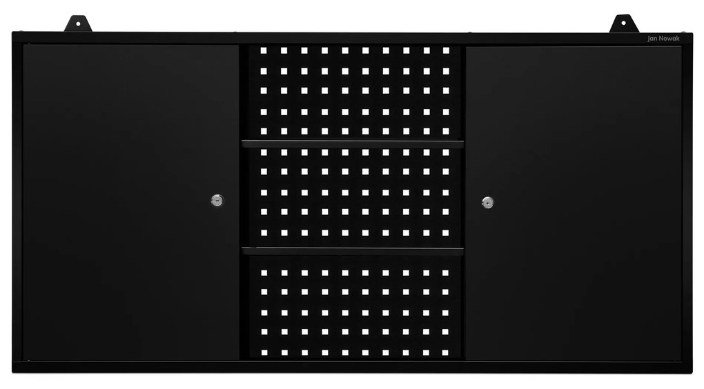 Függő garázsszekrény BEN, 1200 x 600 x 200 mm, All Black: fekete