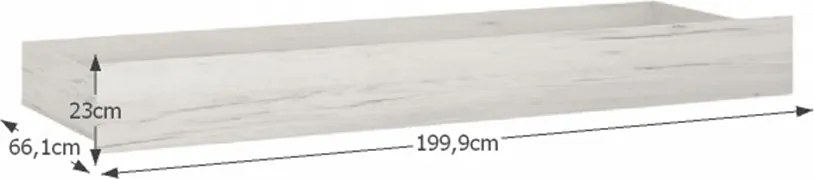 Ágy alatti tároló Typ 96, fehér craft, ANGEL