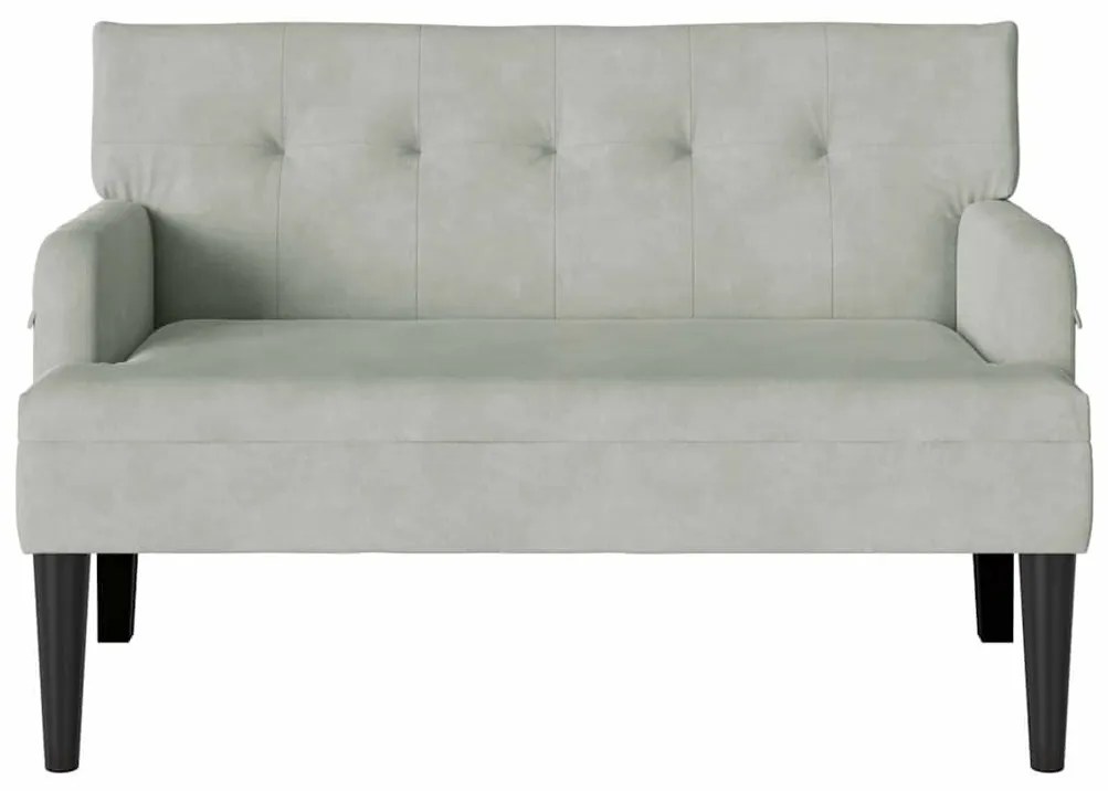 vidaXL Chesterfield Pad Világosszürke 112 x 65,5 x 75 cm Bársony