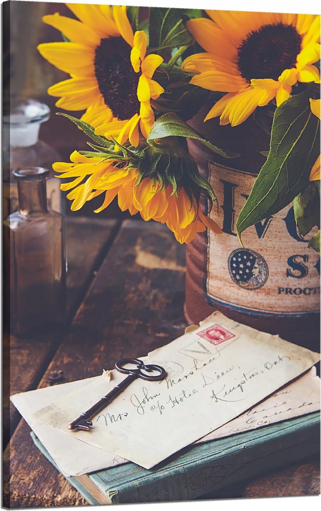 Vászonkép Botanika Levelek Napraforgók 50x80