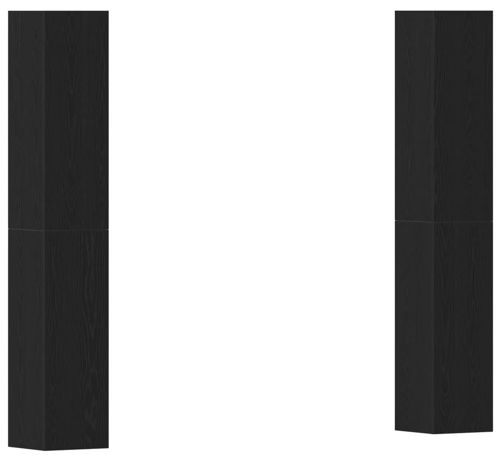 4 darabos TV szekrény szett fekete tölgyből - 30,5 x 30 x 90 cm - Mérnöki fából készült