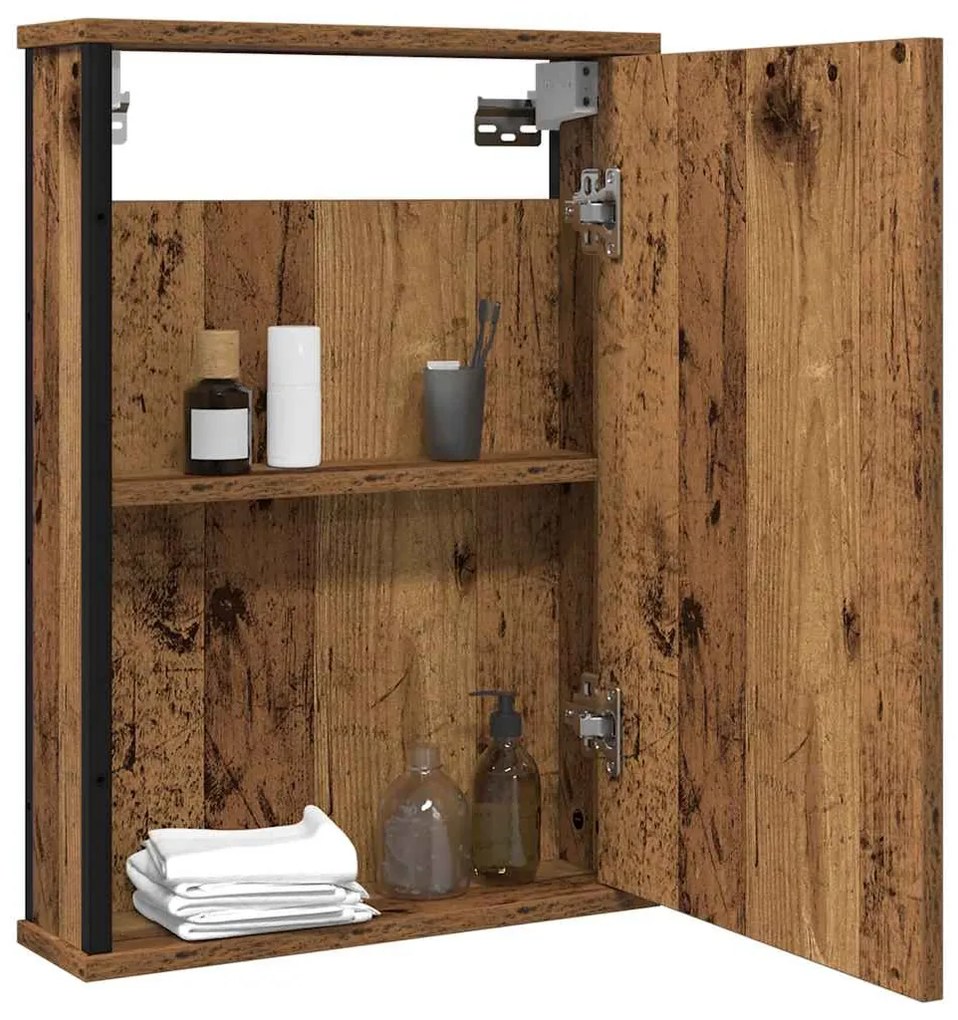 antik fa szerelt fa fürdőszobai tükör 42 x 12 x 60 cm