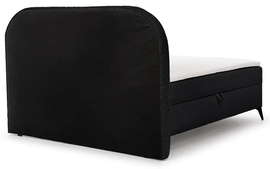 Fekete ágyneműtartós boxspring ágy 200x200 cm Ornes – Ropez