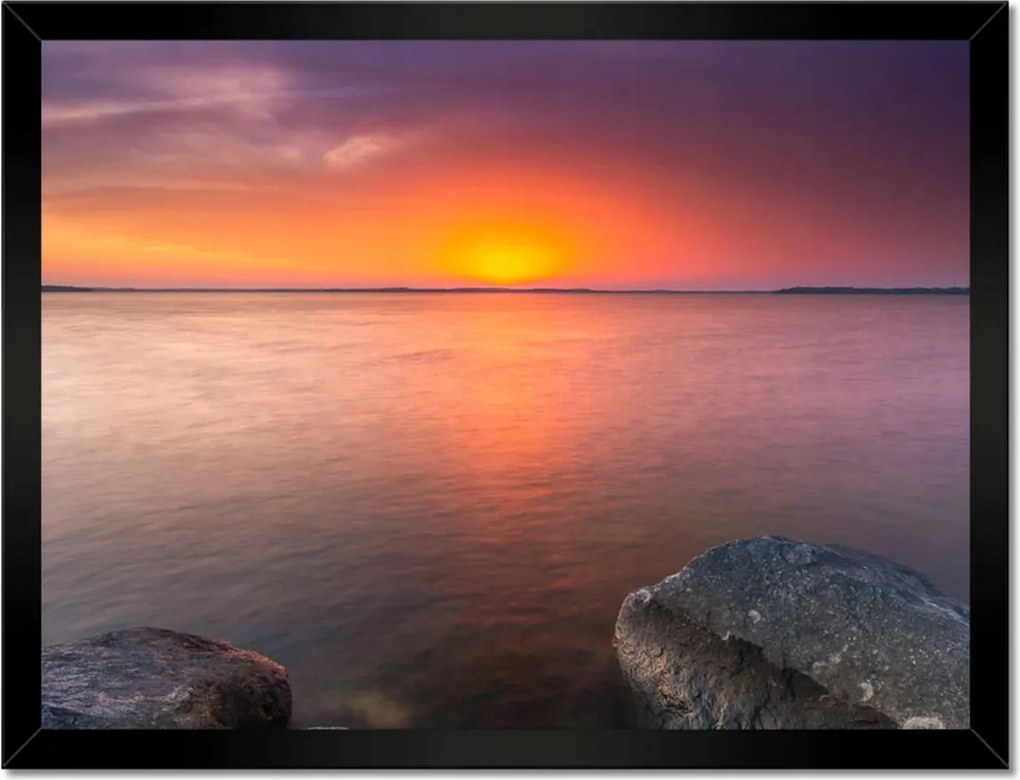 Poszterek keretben 40x30 Sziklák Tenger Naplemente
