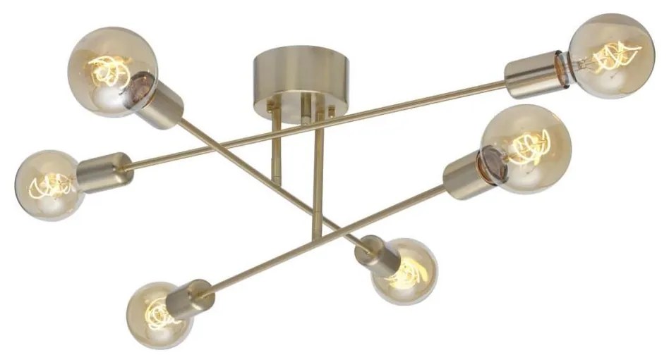 Cottex P7216BM - Felületre szerelt csillár BATON 6xE27/60W/230V sárgaréz