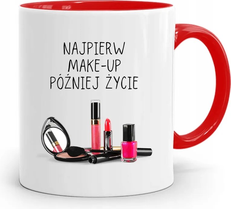 Piros Bögre Kozmetikusnak Először Make Up nyomott mintával