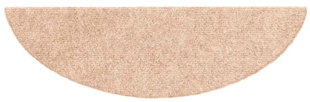 10 db krémszínű tűlyukasztott öntapadó lépcsőszőnyeg 56x17x3 cm