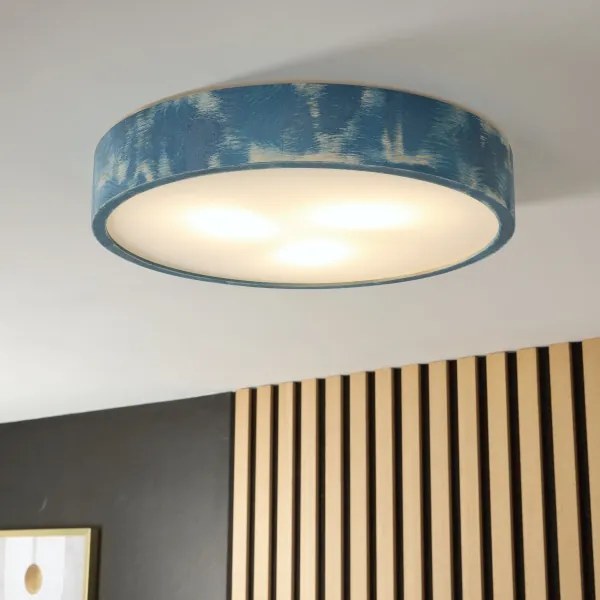 Brilagi - PINO mennyezeti lámpa 3xE27/15W/230V fenyő/kék átm. 47,5 cm