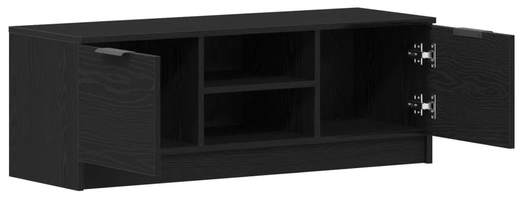 TV Szekrény Fekete Tölgy 102x35x36,5 cm Felépített Fa