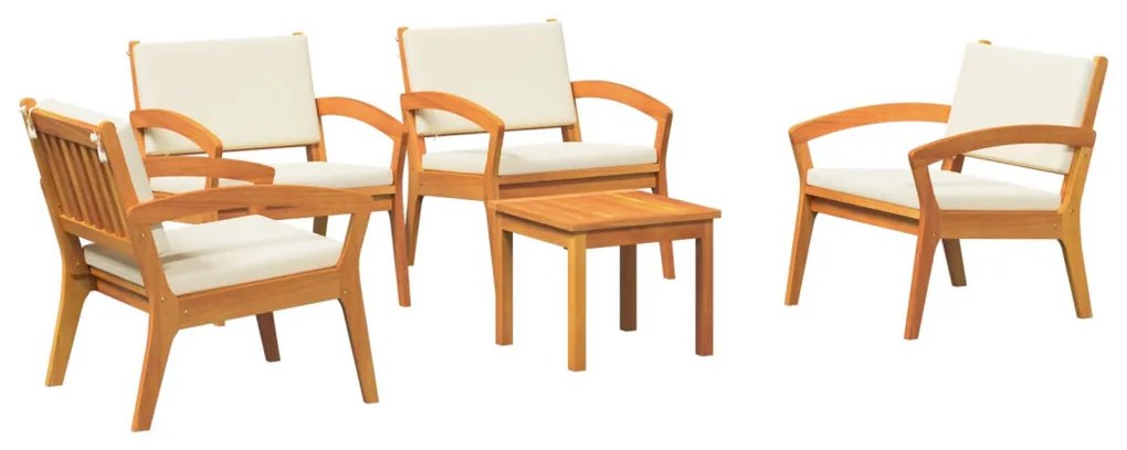 Bisztró készlet 5 pcs Barna 45 x 45 x 38 cm Tömör akácfa