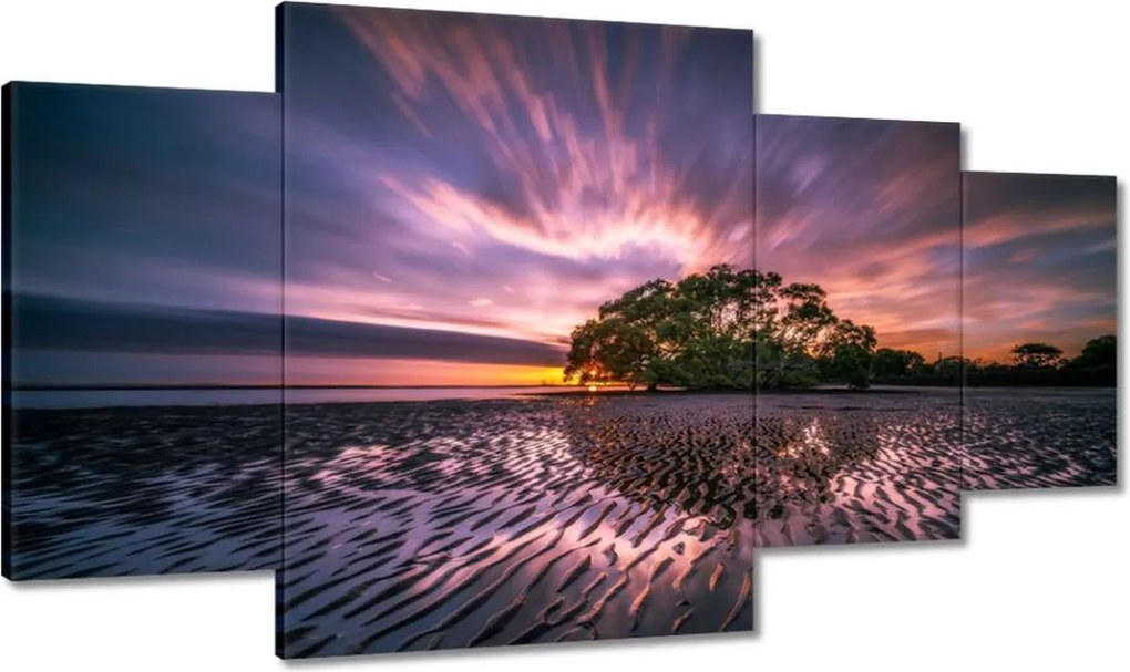 Festmények 160x90 Gyönyörű lila tájkép