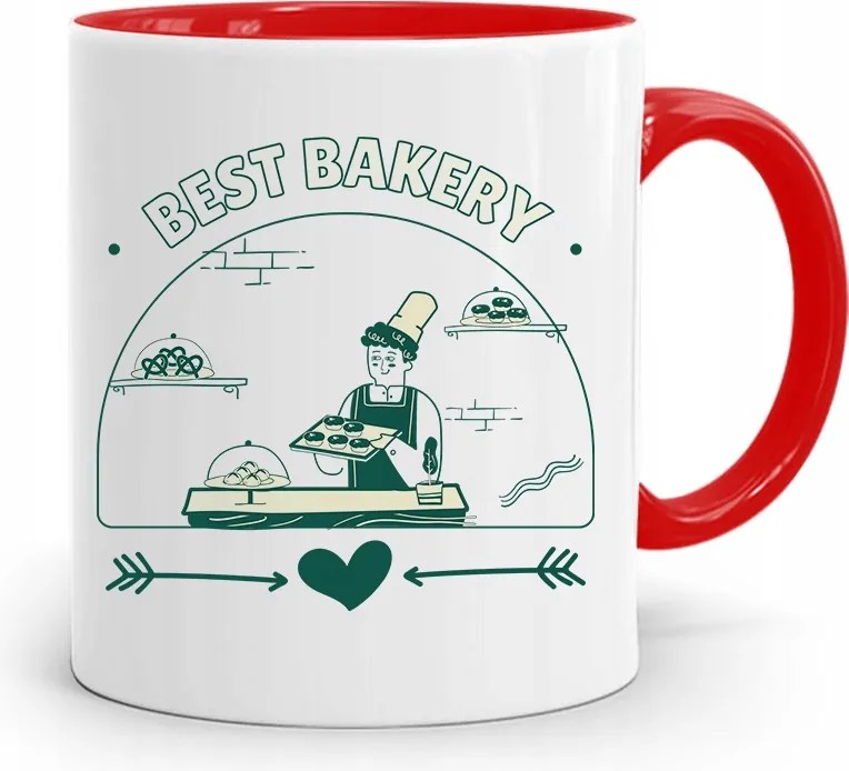 Piros Bögre Péknek Best Pék Ajándék fényképes nyomtatással