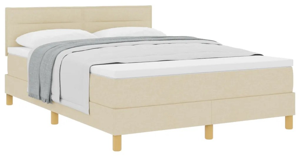 Box Spring Ágy Matraccal Krém 140x200 cm Szövet