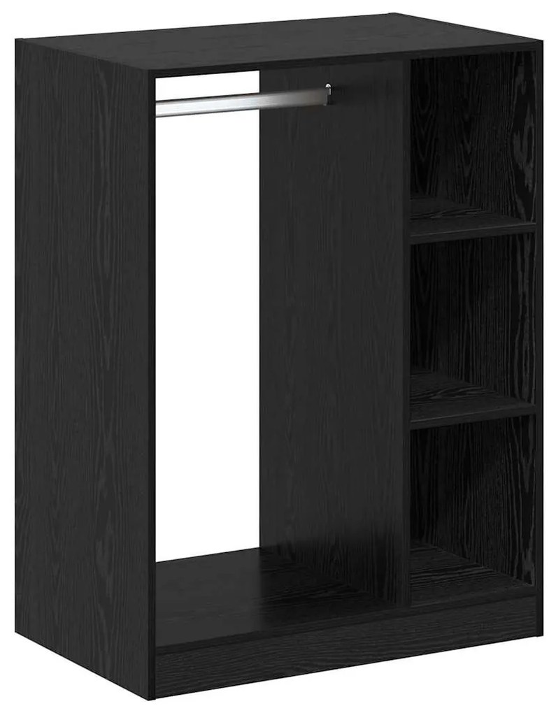 Ruhásszekrény polcokkal Musta tammi 77 x 48 x 102 cm Faanyag