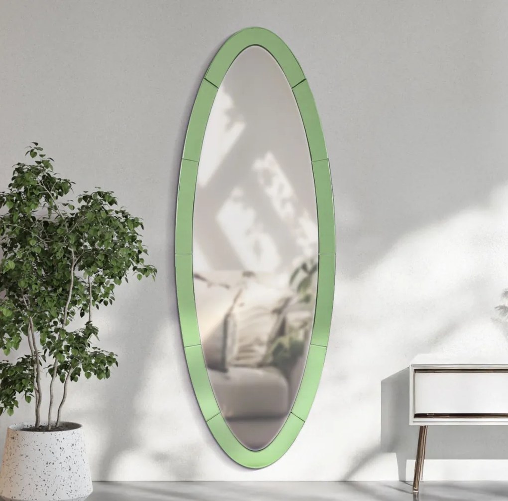 Oslo fali tükör zöld 55x2x150 (belső tükör mérete 42,5x137,5)cm