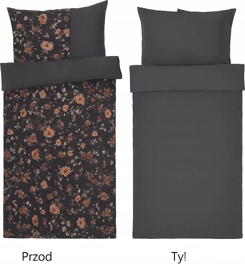 Ágyneműhuzat garnitúra kétoldalas virág motívum méret 160x200cm 2x 80x70cm