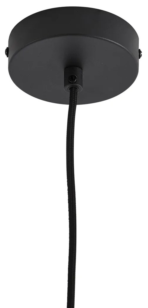 Design függőlámpa fekete szivárványos üveggel 35 cm - Mallon