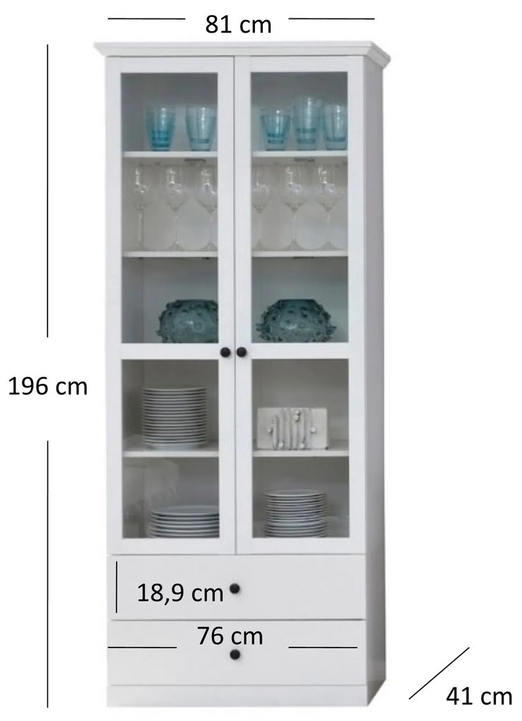 Vitrin Brendon 2W2S (fehér). 1052786