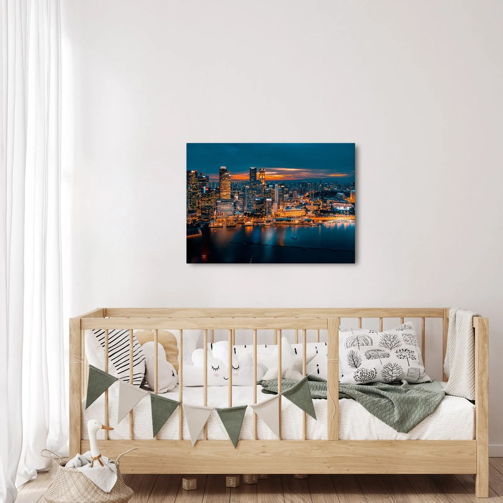 Éjszakai város képe (70x50 cm)
