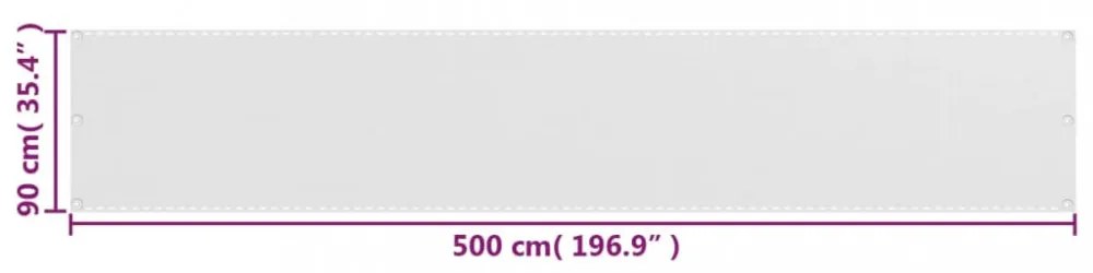 fehér HDPE erkélytakaró 90 x 500 cm