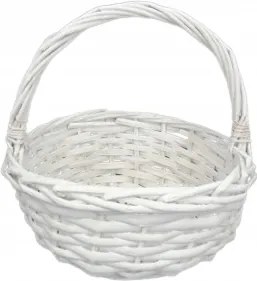 Karácsonyi kosár Tojásszentelő kosár fülekkel Fehér átm.20 cm