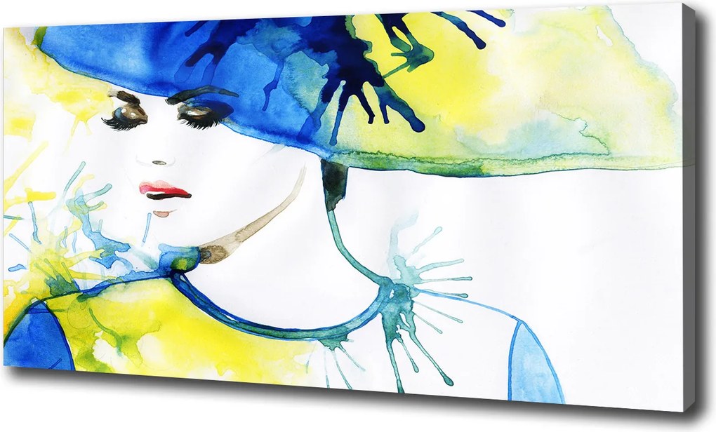 Vászonkép Nő kalapban 120x60cm