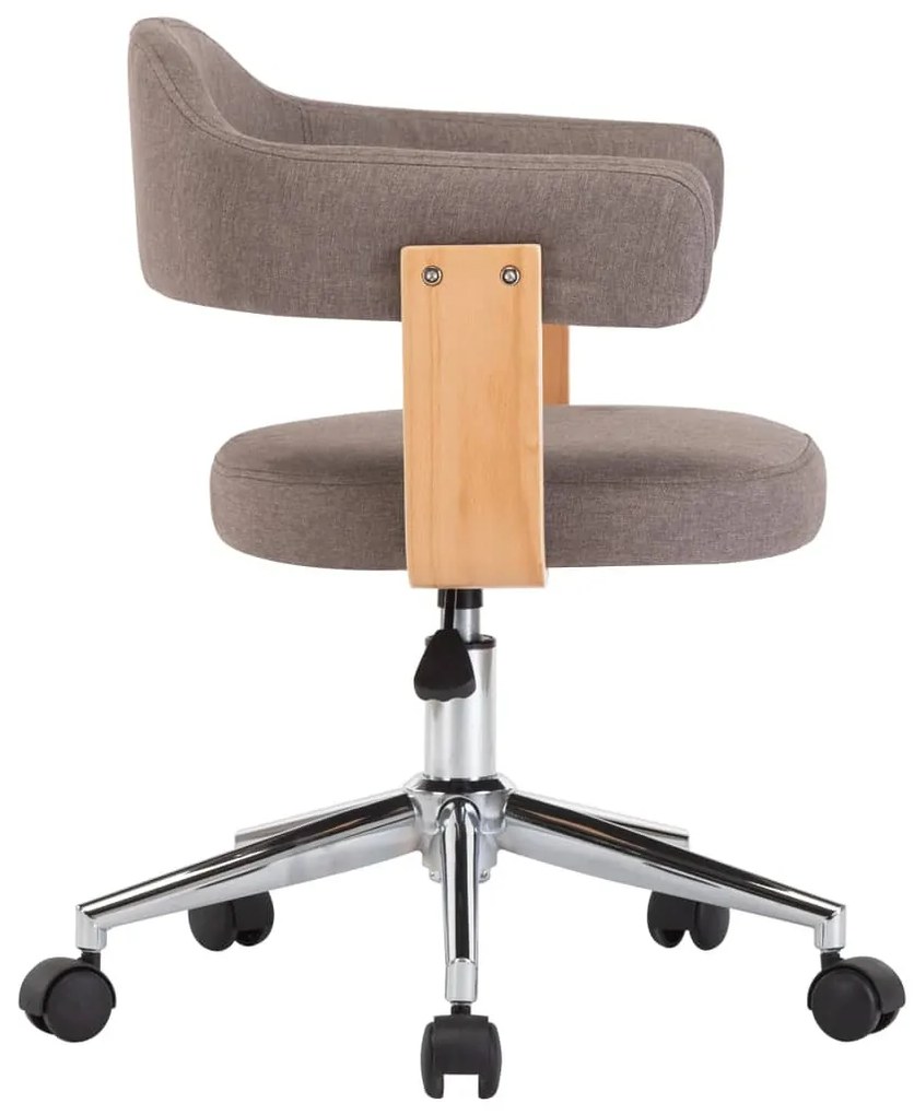 6 db tópszínű hajlított fa és szövet forgó étkezőszék