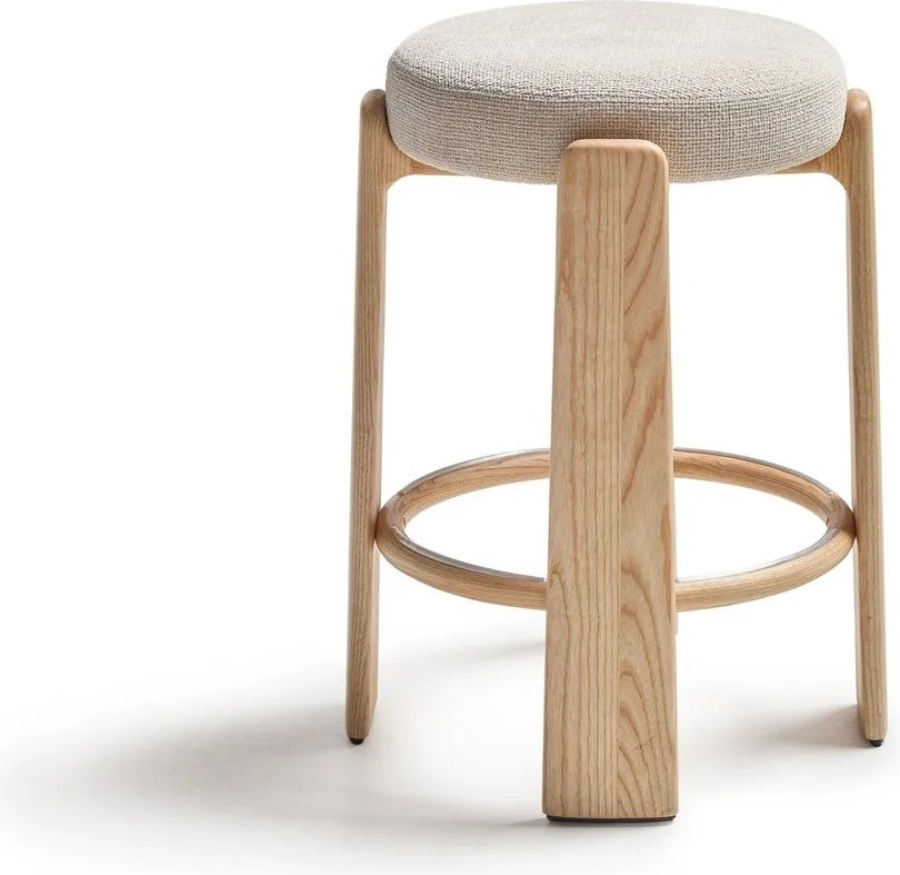 Bézs-világos natúr színű kőrisfa bárszék (ülésmagasság 65 cm) Granite – Kave Home