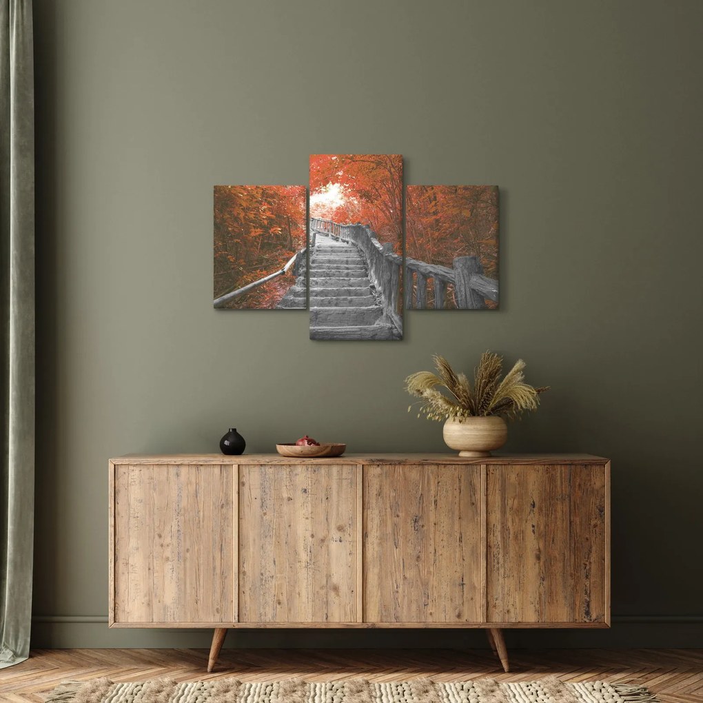 Kép - Lépcsők a természetben, narancssárga (90x60 cm)