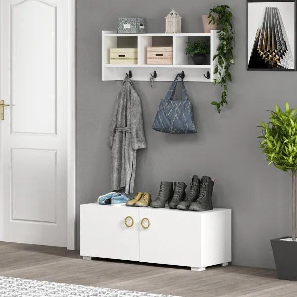 Fali akasztó STAR 35x76 cm fehér