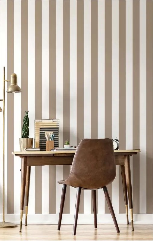 Parato Cristiana Masi Top Stripes Riga 2 barna-fehér csíkos vlies tapéta – 38448