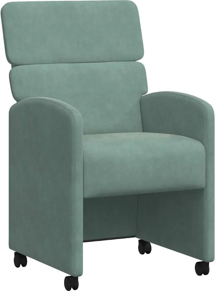 vidaXL Kerekes Étkező Székek 2 pcs tengerzöld 58 x 65 x 98 cm Bársony