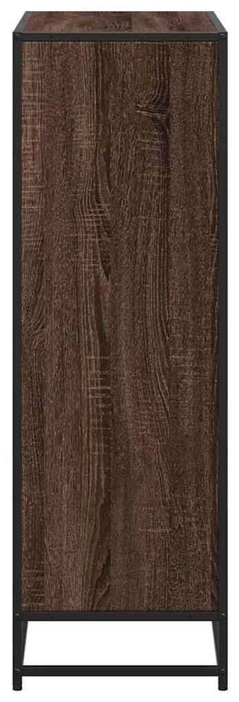 barna tölgyszínű szerelt fa könyvszekrény 80,5x35x107,5 cm