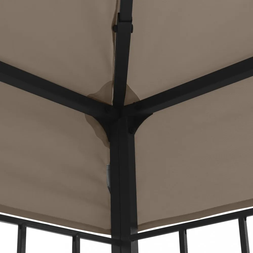 tópszínű pavilon LED fényfüzérrel 4 x 3 m