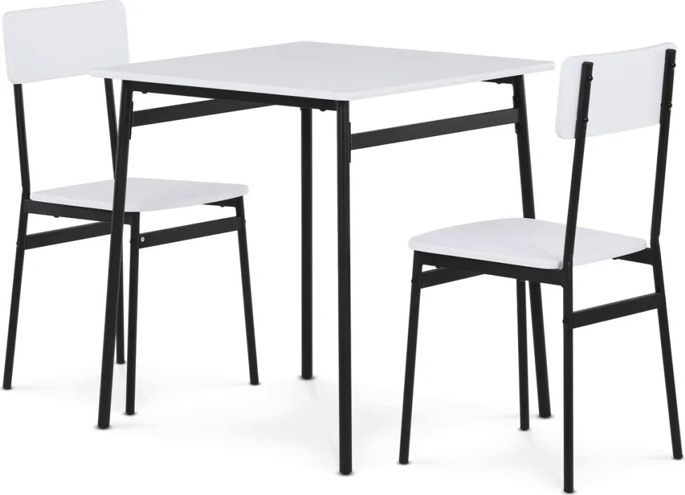 Fehér 2 személyes étkezőgarnitúra 70x70x76 cm – WT