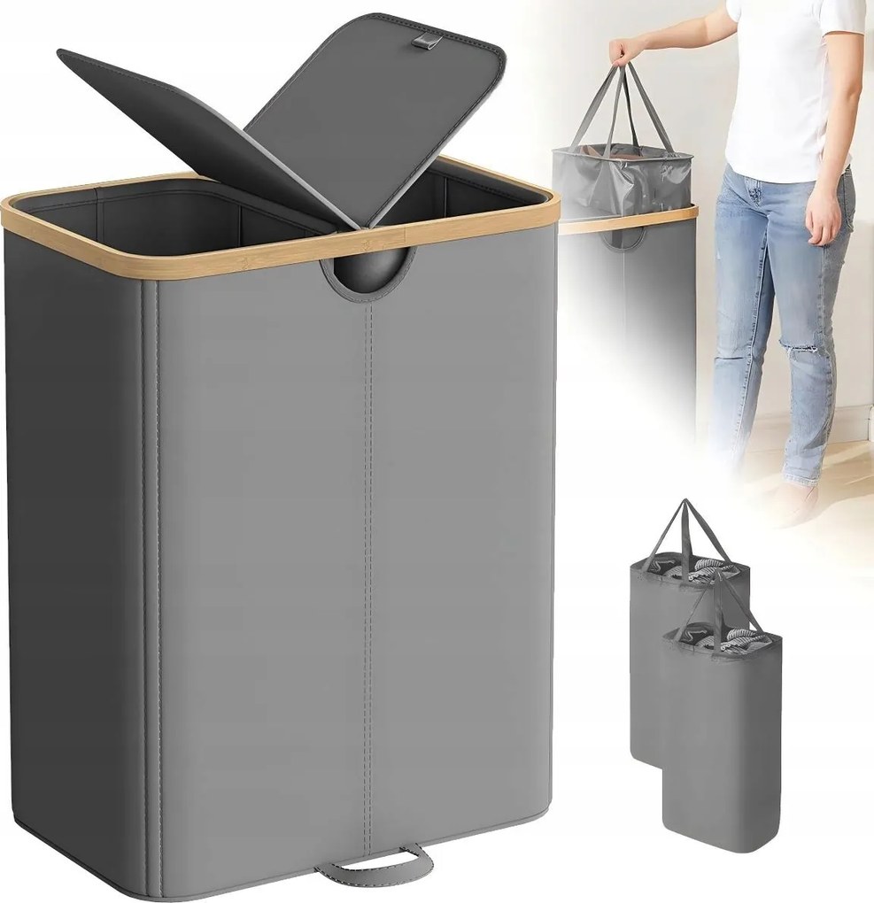 Szennyestartó Kosár Szennyestartó Rendszerező Nagy 150L