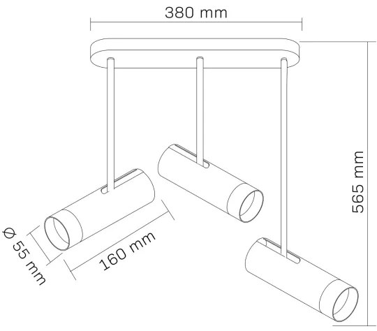 Spotlámpa PORTO 3xGU10/10W/230V fekete