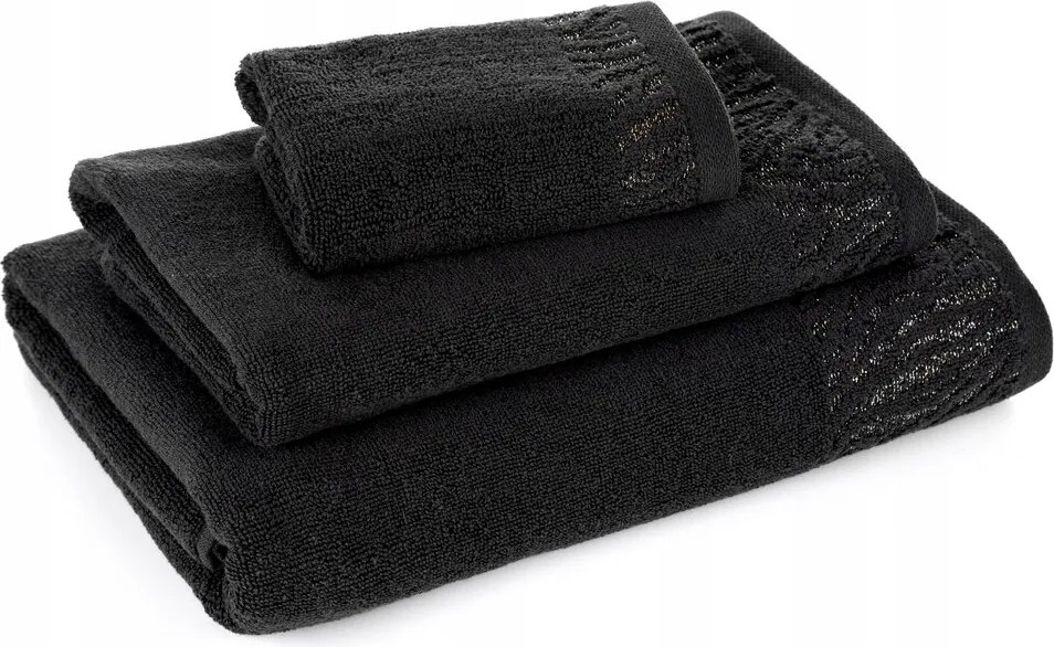 Margo cérnával átszőtt bordó pamut törölköző 70x140 fekete