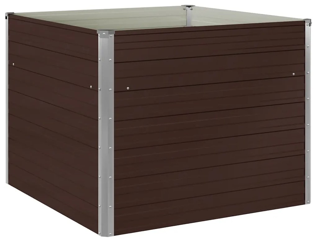 vidaXL barna kerti magaságyás horganyzott acélból 100 x 100 x 77 cm