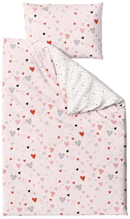 Pamut ágyneműhuzat kiságyhoz LOVITA pink Ágyneműhuzat mérete: 45 x 65 cm | 90 x 135 cm