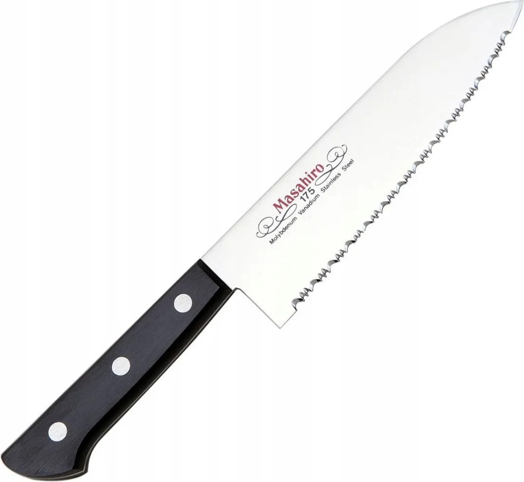Masahiro kés Bwh Santoku Wave Edge 165mm