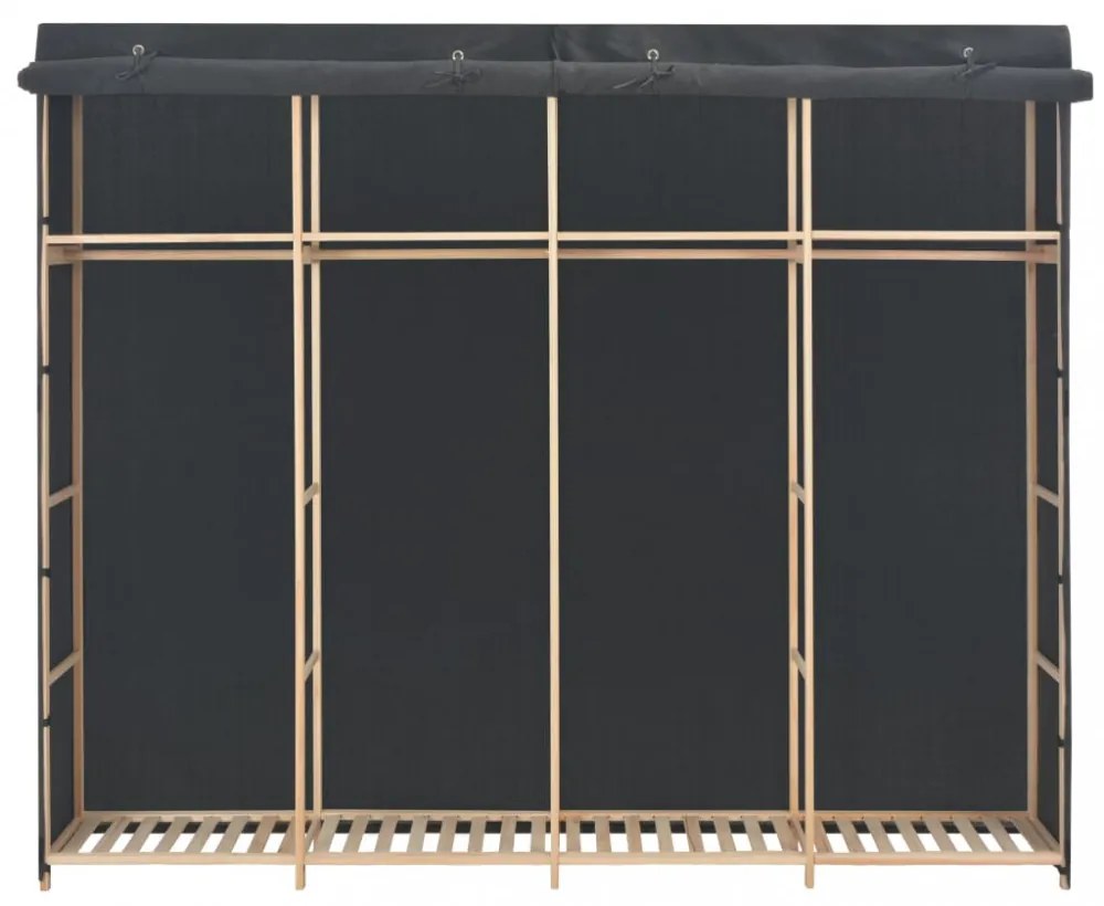 szürke szövet ruhásszekrény 200 x 40 x 170 cm