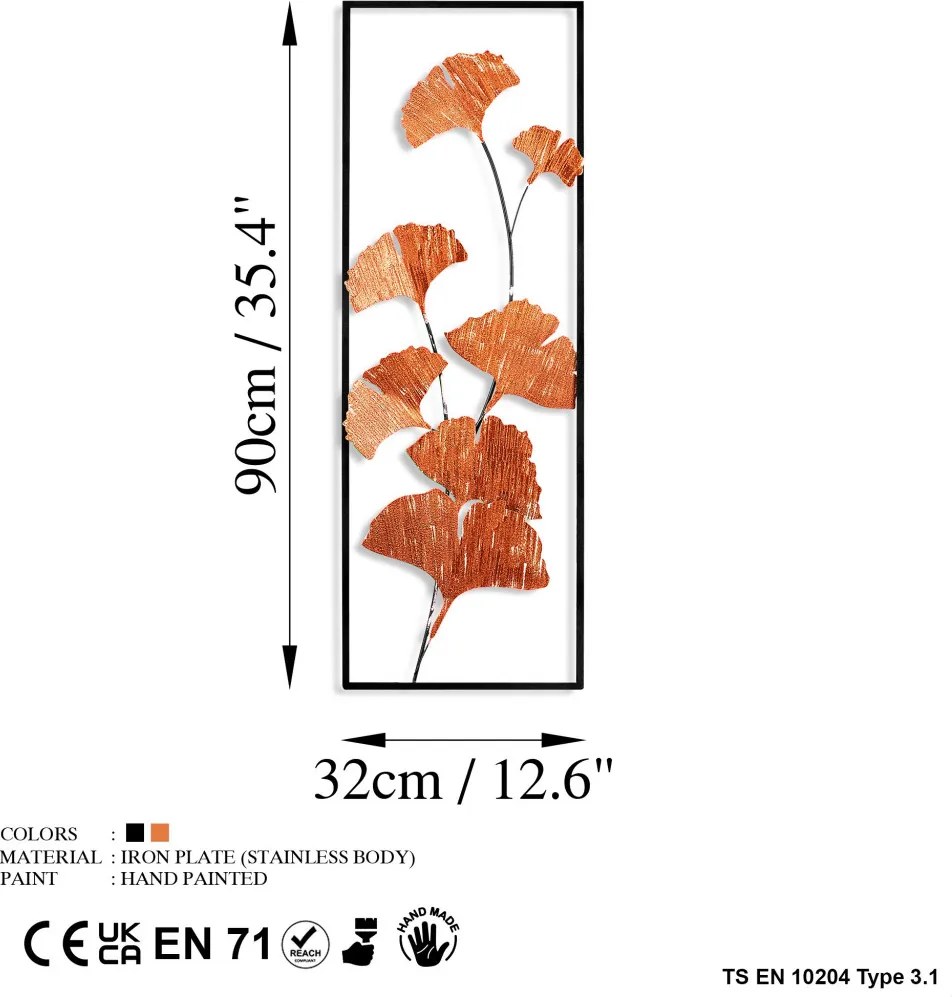 Fém fali dekoráció, 32×90 cm – TR930DYU1289